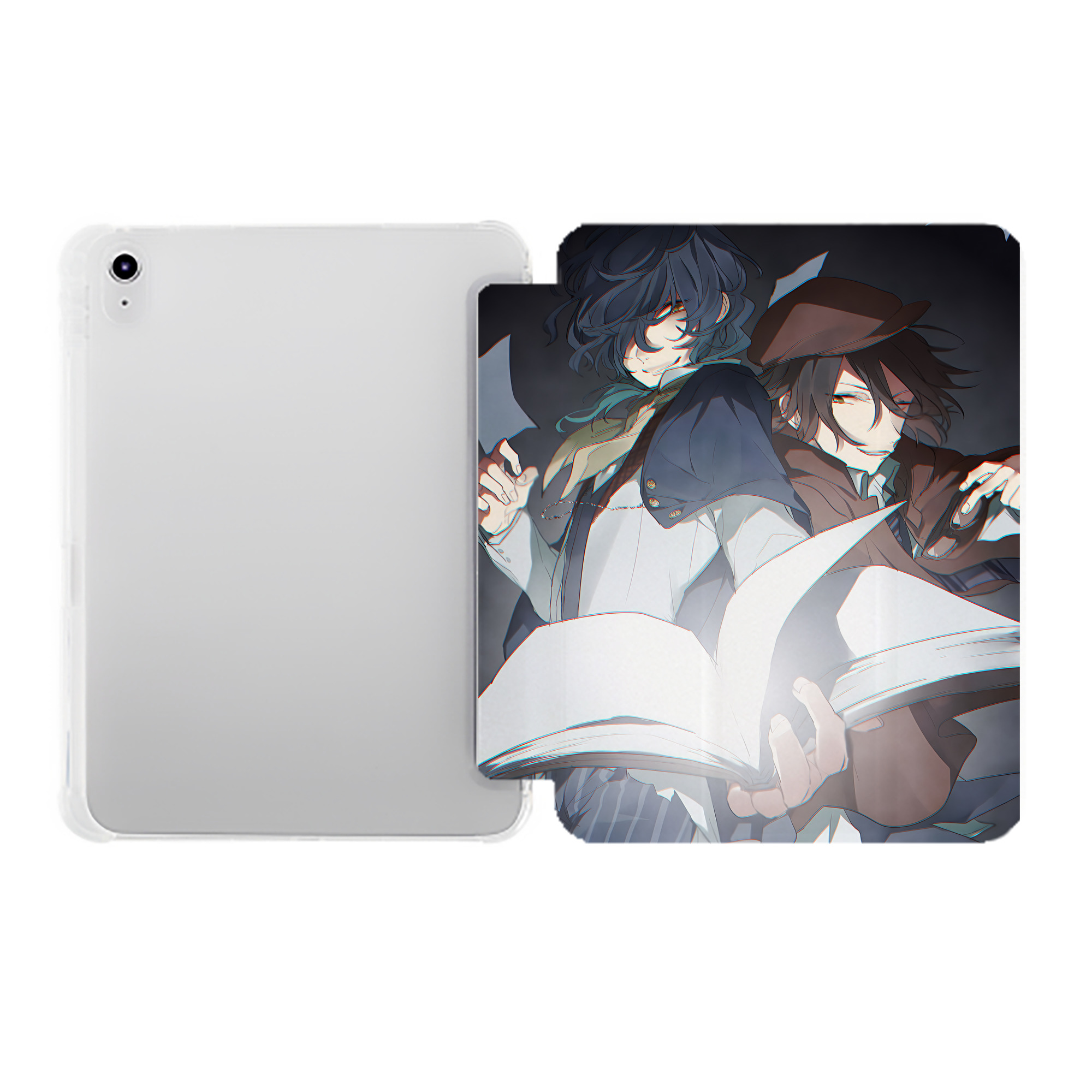 （画像用） 文豪ストレイドッグス Bungo Stray Dogs IPad ケース ペン収納付き 三つ折りスタンド PUレザー×シリコン 対応機種9.5/10.5/10.9インチ
